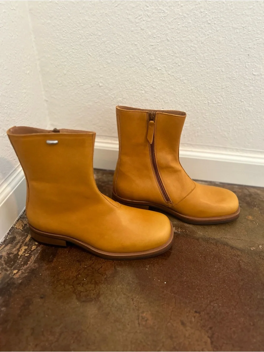 Our Legacy Tan Leather Side-Zip Men's Boots